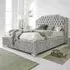 Ryker Small Double Bed Frame with Chesterfield Headboard - Silver
