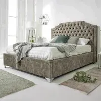 Ryker Super King Bed Frame with Chesterfield Headboard - Taupe