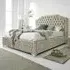 Ryker Super King Size Bed Frame with Chesterfield Headboard - Cream