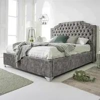 Ryker Super King Size Bed Frame with Chesterfield Headboard - Grey