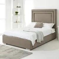 Santiago King Size Bed Frame with Boxed Headboard - Cream