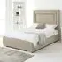 Santiago King Size Bed Frame with Boxed Headboard - Cream