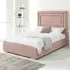 Santiago King Size Bed Frame with Boxed Headboard - Pink