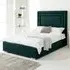 Santiago Single Bed Frame with Boxed Headboard - Green