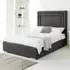 Santiago Single Bed Frame with Boxed Headboard - Grey