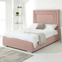 Santiago Single Bed Frame with Boxed Headboard - Pink