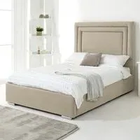Santiago Small Double Bed Frame with Boxed Headboard - Cream