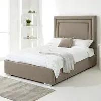 Santiago Small Double Bed Frame with Boxed Headboard - Cream