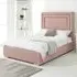 Santiago Small Double Bed Frame with Boxed Headboard - Pink