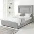 Santiago Small Double Bed Frame with Boxed Headboard - Silver