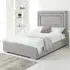 Santiago Super King Size Bed Frame with Boxed Headboard - Silver