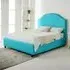 Sareen Double Bed Frame with Curved Headboard - Teal, Velvet