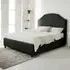Sareen King Size Bed Frame with Curved Headboard - Black, Velvet