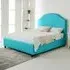 Sareen King Size Bed Frame with Curved Headboard - Teal, Velvet