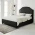 Sareen Single Bed Frame with Curved Headboard - Black, Velvet