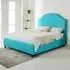 Sareen Single Bed Frame with Curved Headboard - Teal, Velvet