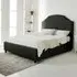 Sareen Small Double Bed Frame with Curved Headboard - Black, Velvet