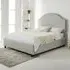 Sareen Small Double Bed Frame with Curved Headboard - Silver, Velvet