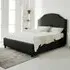 Sareen Super King Size Bed Frame with Curved Headboard - Black, Velvet