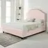 Sareen Super King Size Bed Frame with Curved Headboard - Pink, Velvet
