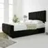 Scarlett Double Bed Frame - Black, Velvet
