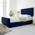 Scarlett Double Bed Frame - Blue, Velvet