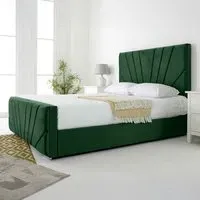 Scarlett Double Bed Frame - Green, Velvet
