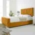 Scarlett Double Bed Frame - Orange, Velvet