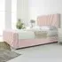 Scarlett Double Bed Frame - Pink, Velvet