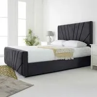 Scarlett Double Bed Frame - Steel, Velvet