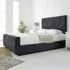Scarlett Double Bed Frame - Steel, Velvet