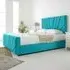 Scarlett Double Bed Frame - Teal, Velvet