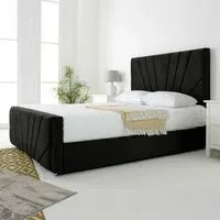 Scarlett King Size Bed Frame - Black, Velvet