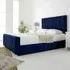 Scarlett King Size Bed Frame - Blue, Velvet