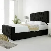Scarlett Single Bed Frame - Black, Velvet