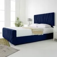 Scarlett Single Bed Frame - Blue, Velvet