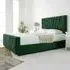 Scarlett Single Bed Frame - Green, Velvet
