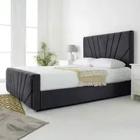 Scarlett Single Bed Frame - Grey, Velvet