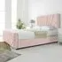 Scarlett Single Bed Frame - Pink, Velvet