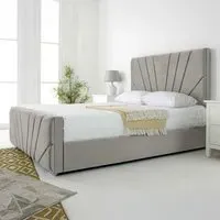 Scarlett Single Bed Frame - Silver, Velvet