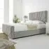 Scarlett Single Bed Frame - Silver, Velvet