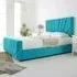 Scarlett Single Bed Frame - Teal, Velvet