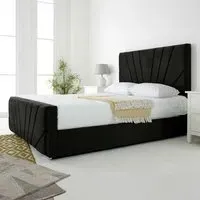 Scarlett Small Double Bed Frame - Black, Velvet