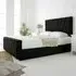 Scarlett Small Double Bed Frame - Black, Velvet