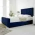 Scarlett Small Double Bed Frame - Blue, Velvet