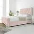 Scarlett Small Double Bed Frame - Pink, Velvet