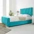 Scarlett Small Double Bed Frame - Teal, Velvet