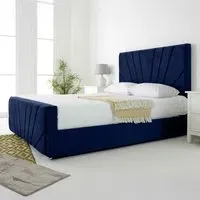 Scarlett Super King Bed Frame - Blue, Velvet