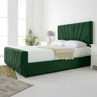 Scarlett Super King Bed Frame - Green, Velvet