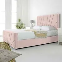 Scarlett Super King Bed Frame - Pink, Velvet